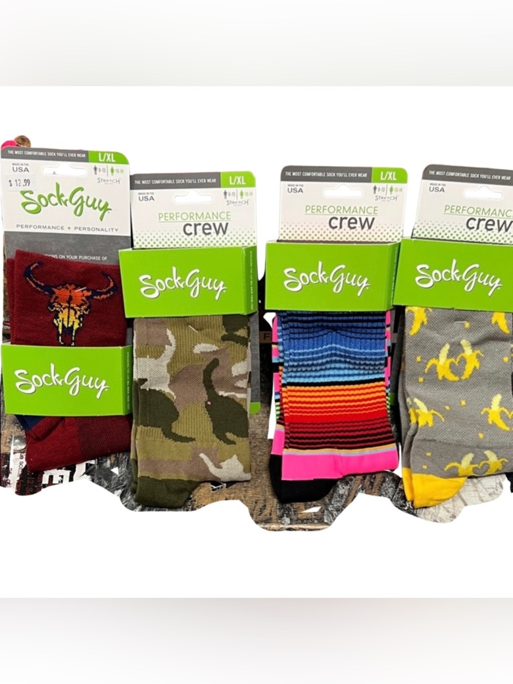 Performance Crew Socks - Multi-Color 4 Pack